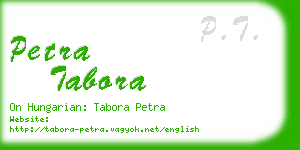 petra tabora business card